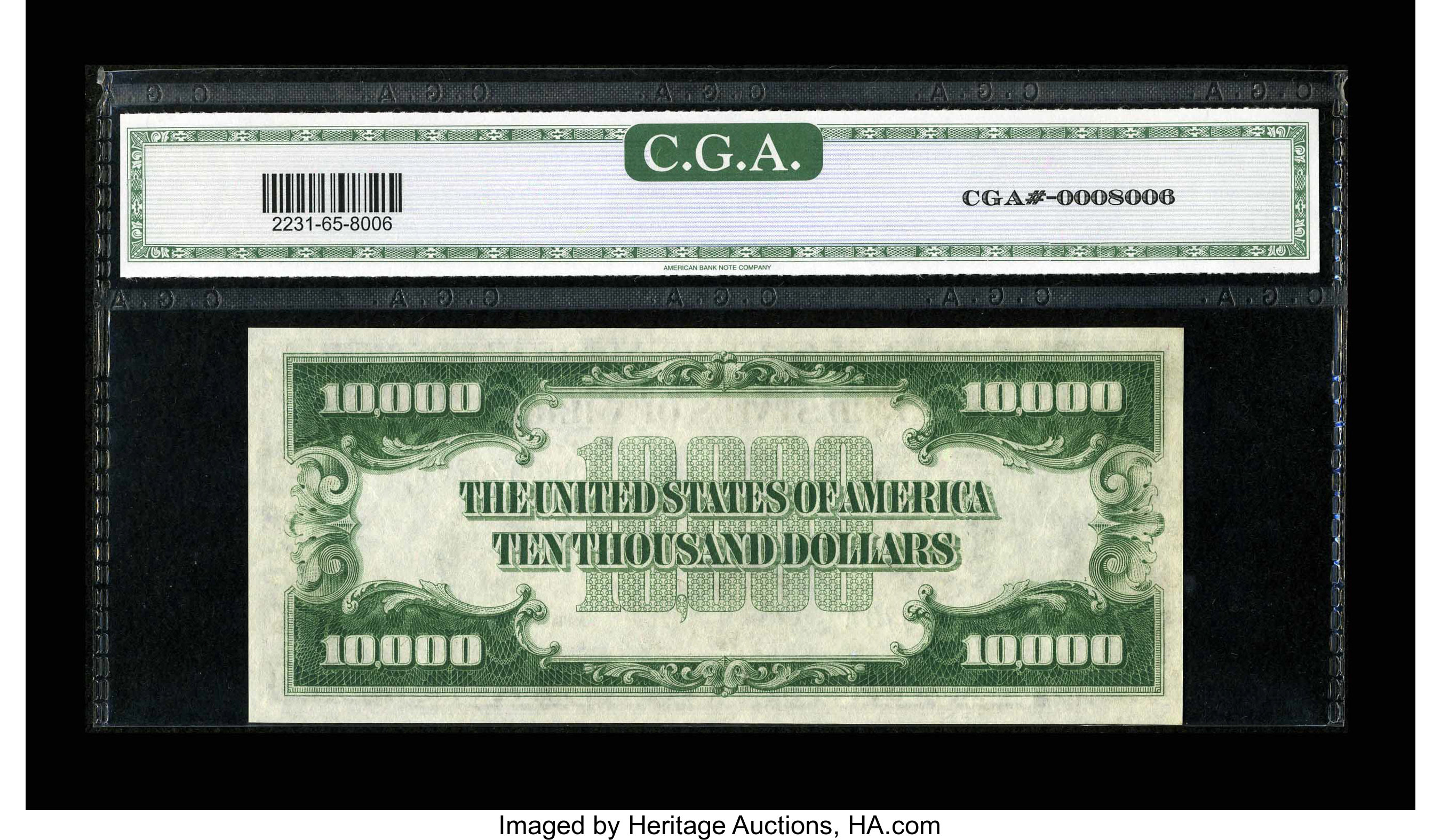 image for: Fr. 2231-B $10000 1934 Federal Reserve Note. CGA Gem Uncirculated 65....