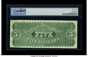 image for: Fr. 3 $5 1861 Demand Note PMG Very Fine 25....