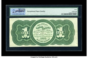image for: Fr. 17 $1 1862 Legal Tender PMG Very Fine 30 EPQ....