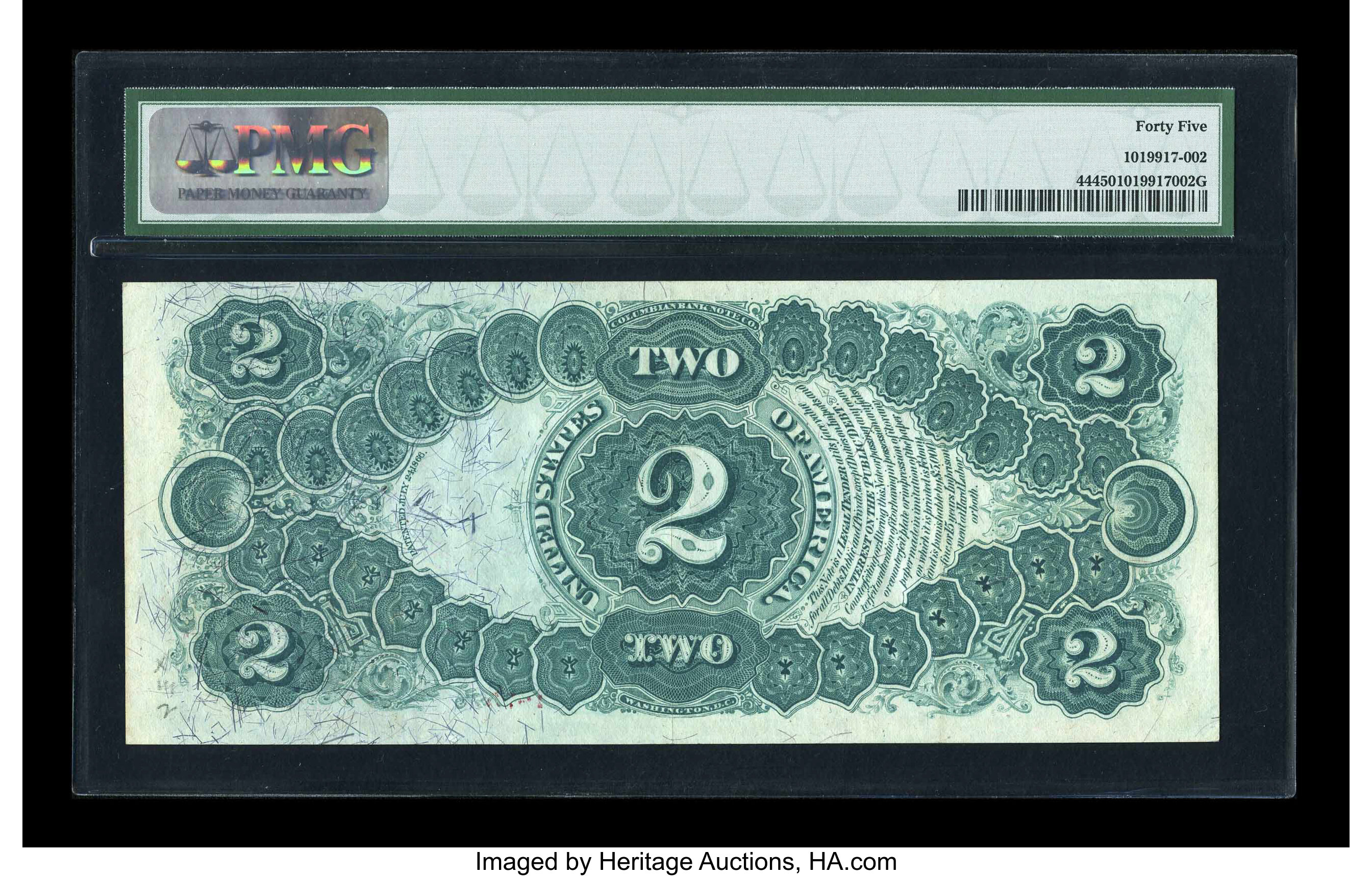 image for: Fr. 44 $2 1875 Legal Tender PMG Choice Extremely Fine 45....