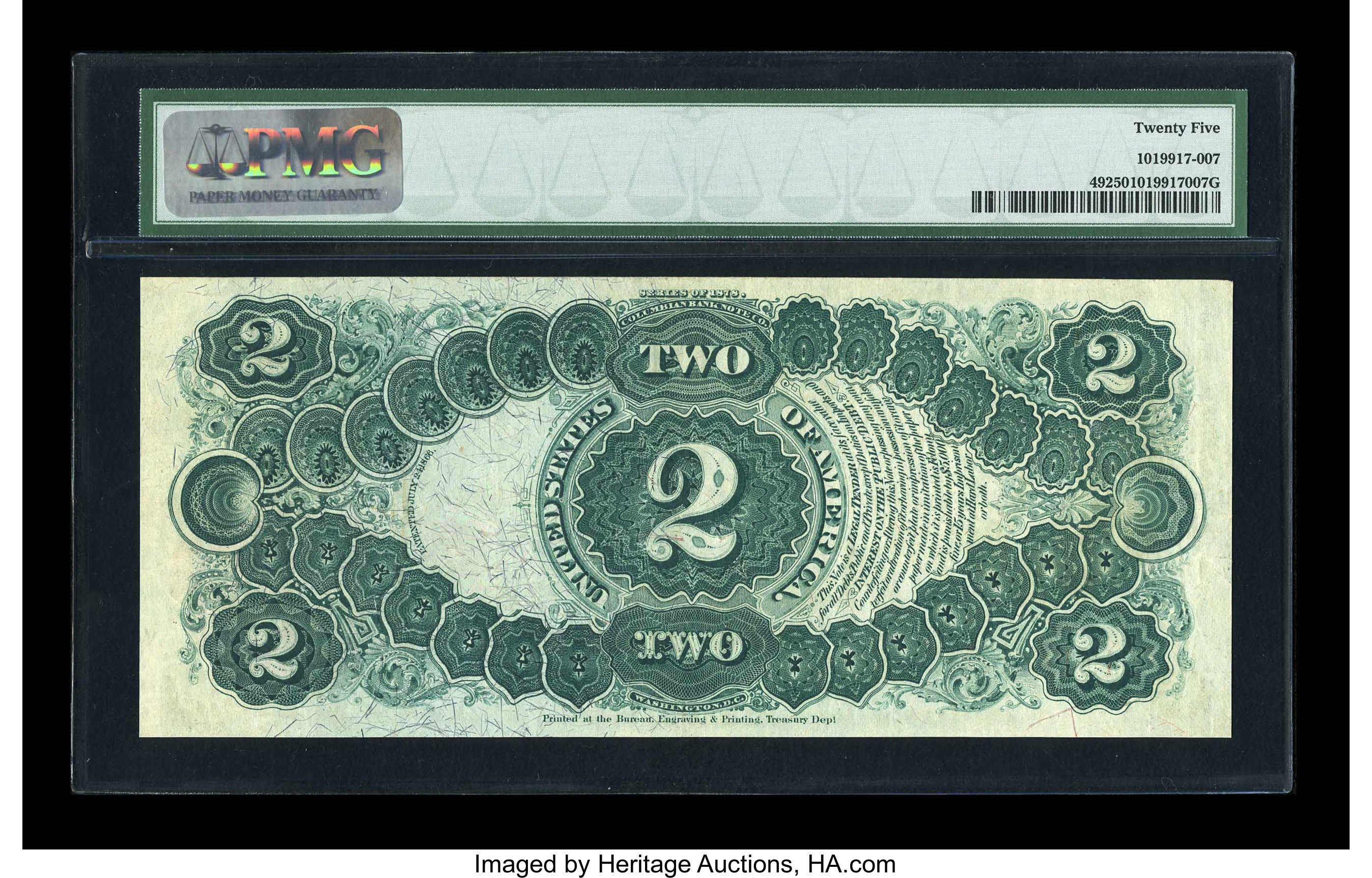 image for: Fr. 49 $2 1878 Legal Tender PMG Very Fine 25....