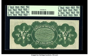 image for: Fr. 63b $5 1863 Legal Tender PCGS Choice About New 55PPQ....