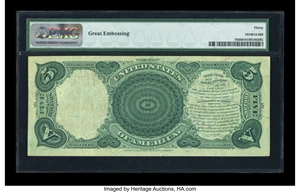 image for: Fr. 70 $5 1880 Legal Tender PMG Very Fine 30....