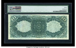 image for: Fr. 98 $10 1875 Legal Tender PMG Choice Fine 15....