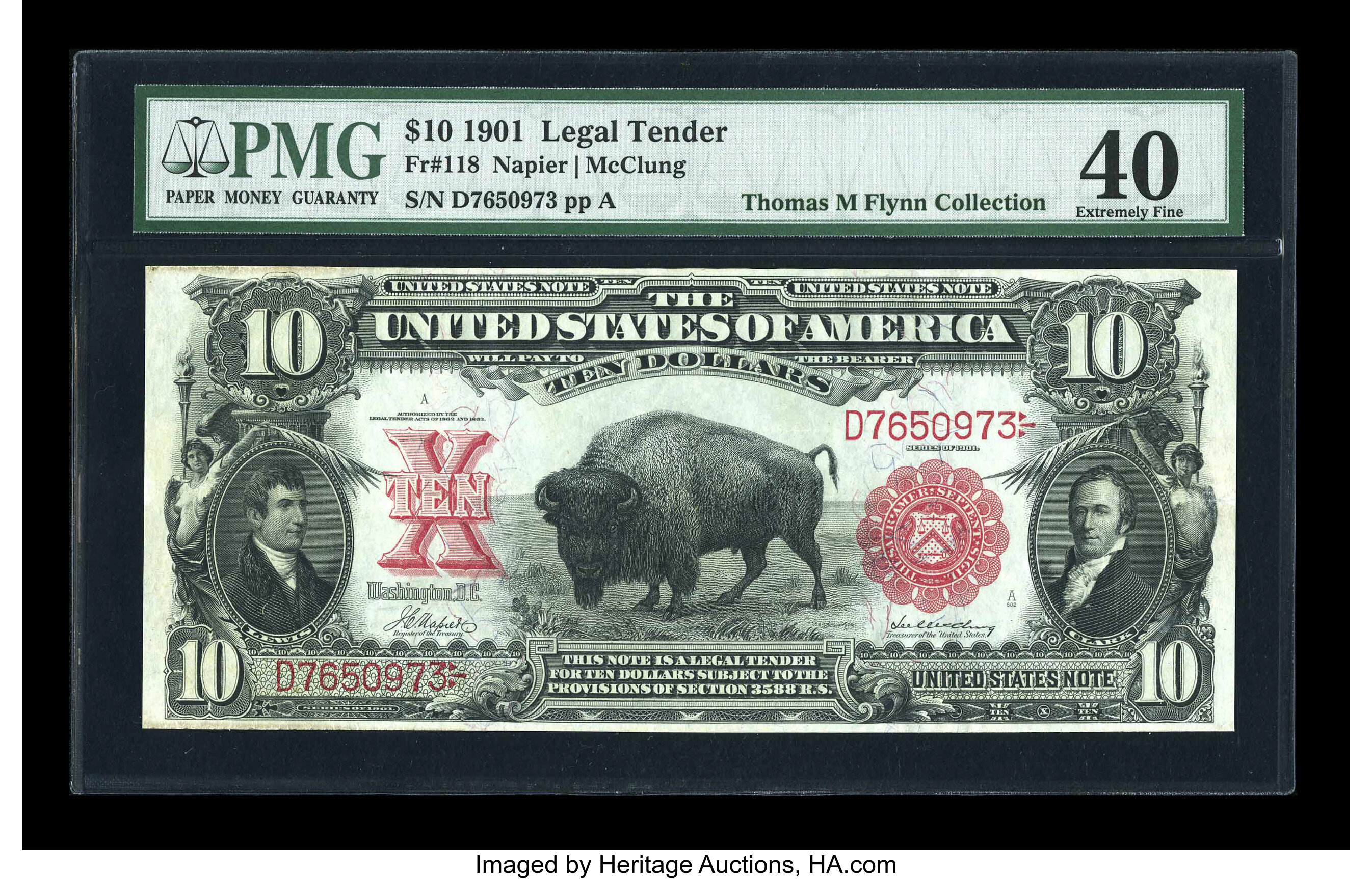 image for: Fr. 118 $10 1901 Legal Tender PMG Extremely Fine 40....