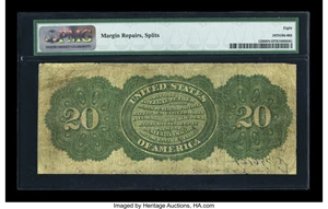 image for: Fr. 126 $20 1863 Legal Tender PMG Very Good 8 NET....