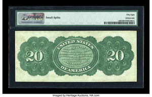 image for: Fr. 126b $20 1863 Legal Tender PMG Choice About Unc 58....