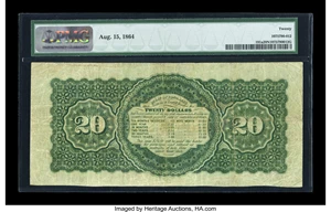 image for: Fr. 191a $20 1864 Compound Interest Treasury Note PMG Very Fine 20 NET....