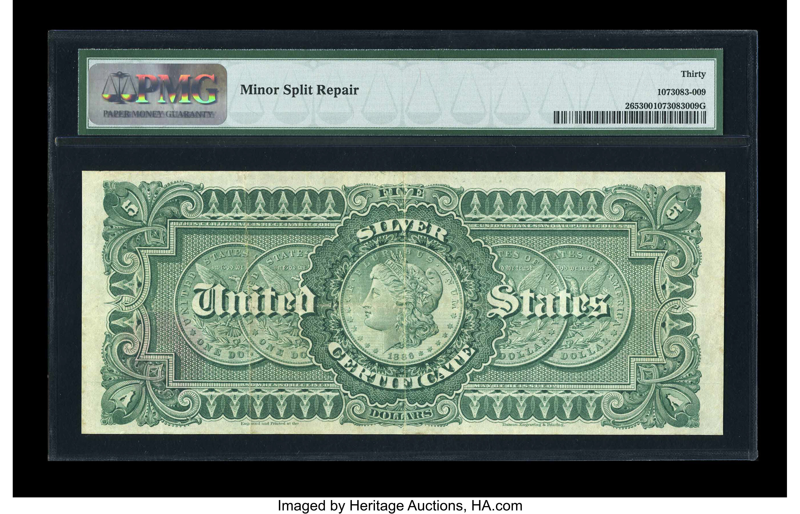 image for: Fr. 265 $5 1886 Silver Certificate PMG Very Fine 30....