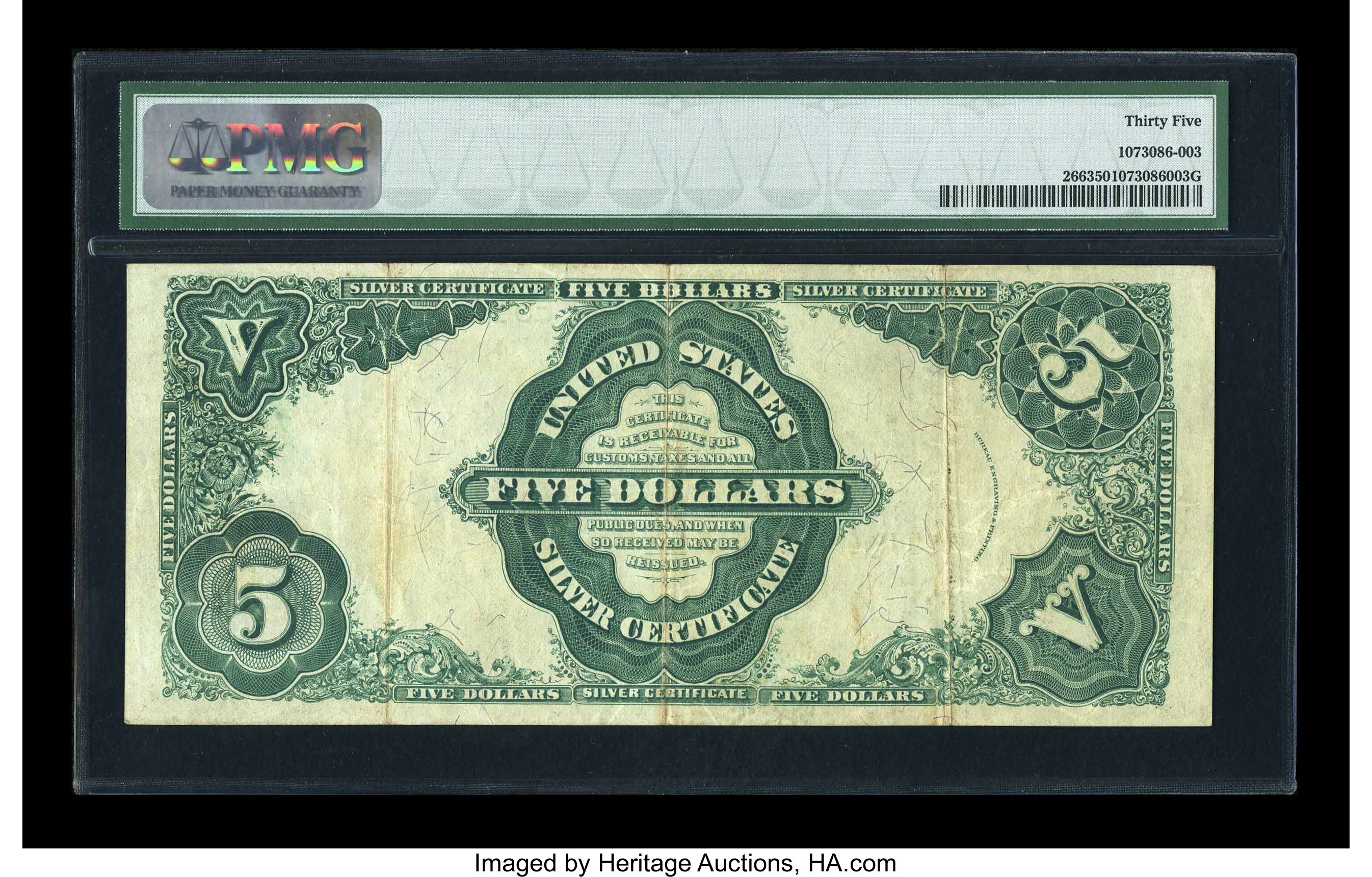 image for: Fr. 266 $5 1891 Silver Certificate PMG Choice Very Fine 35....