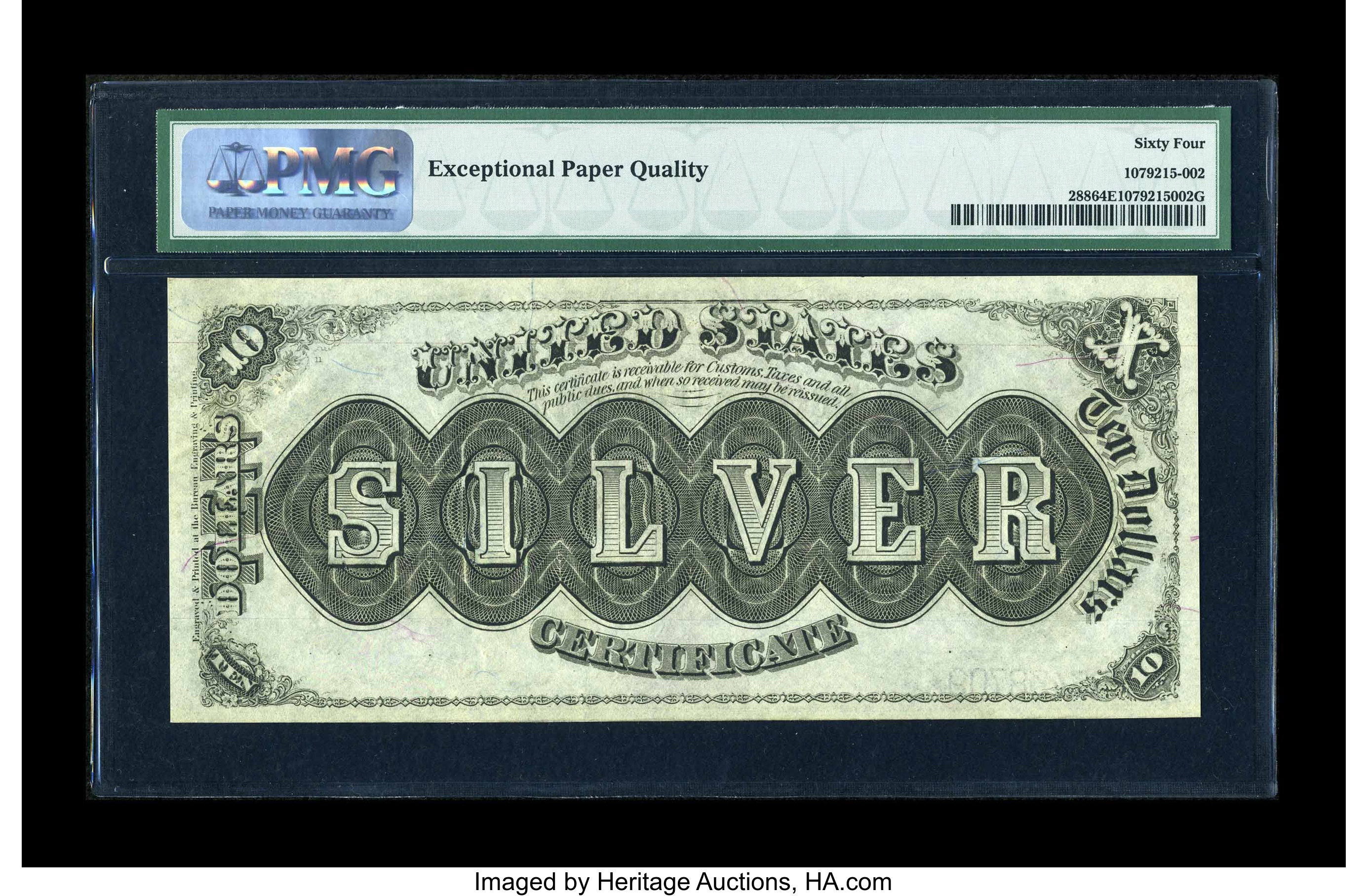 image for: Fr. 288 $10 1880 Silver Certificate PMG Choice Uncirculated 64 EPQ....