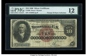 image for: Fr. 290 $10 1880 Silver Certificate PMG Fine 12....