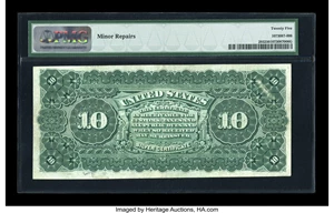 image for: Fr. 293 $10 1886 Silver Certificate PMG Very Fine 25....