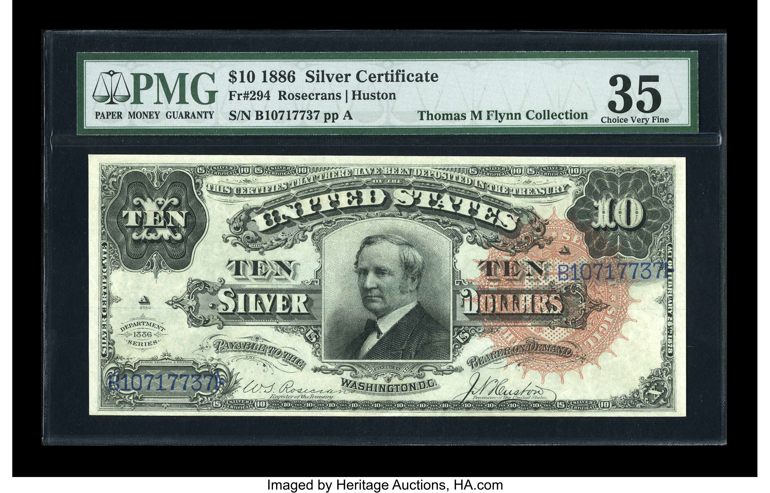 image for: Fr. 294 $10 1886 Silver Certificate PMG Choice Very Fine 35....