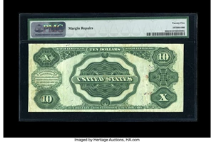image for: Fr. 300 $10 1891 Silver Certificate PMG Very Fine 25....