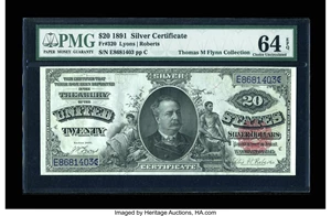 image for: Fr. 320 $20 1891 Silver Certificate PMG Choice Uncirculated 64 EPQ....