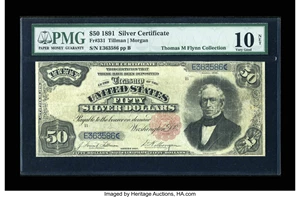 image for: Fr. 331 $50 1891 Silver Certificate PMG Very Good 10 NET....