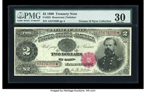 image for: Fr. 355 $2 1890 Treasury Note PMG Very Fine 30....