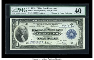 image for: Fr. 745 $1 1918 Federal Reserve Bank Note PMG Extremely Fine 40....