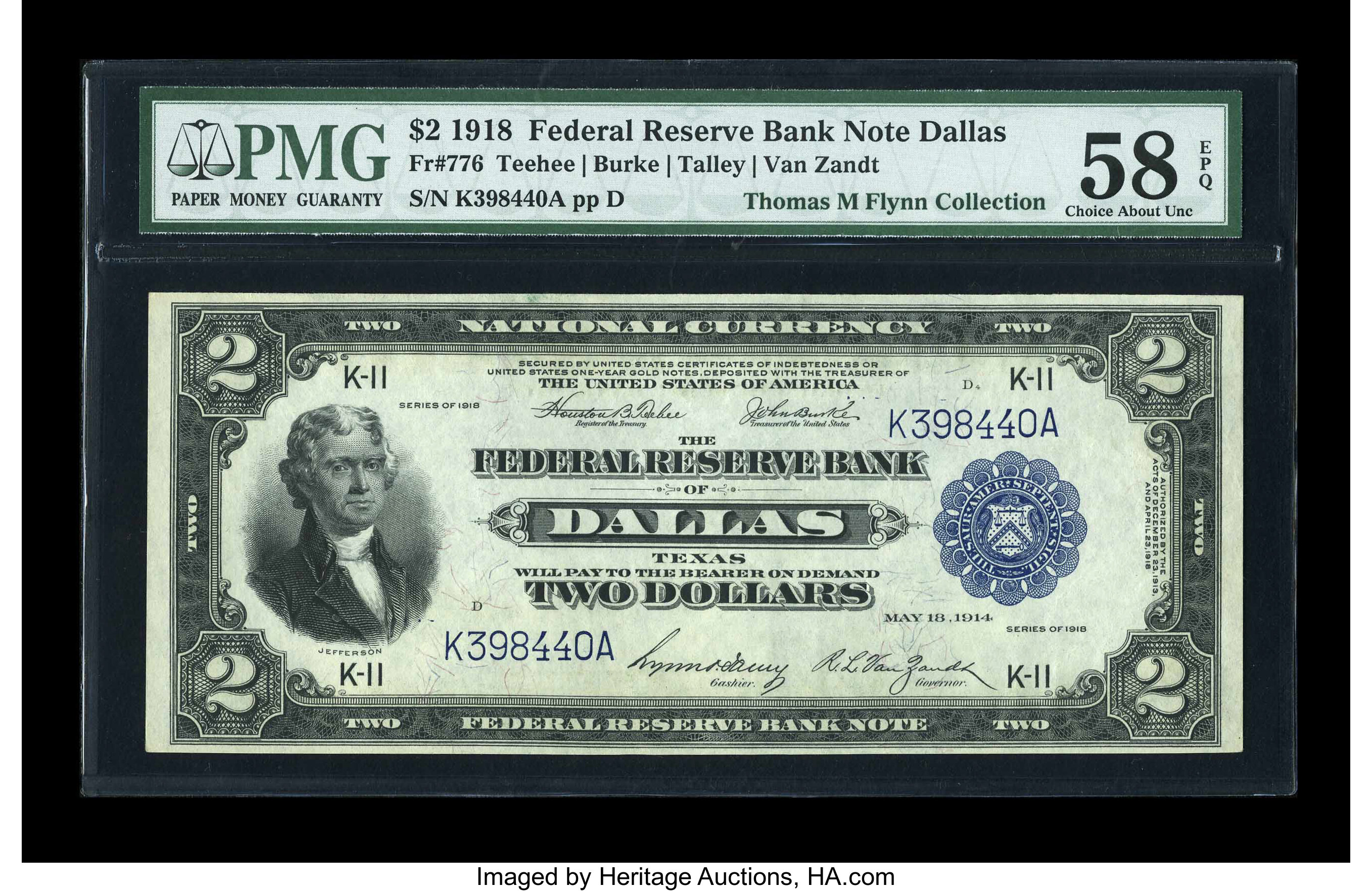 image for: Fr. 776 $2 1918 Federal Reserve Bank Note PMG Choice About Unc 58 EPQ....