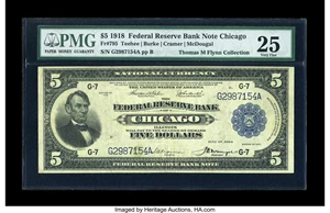 image for: Fr. 795 $5 1918 Federal Reserve Bank Note PMG Very Fine 25....