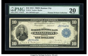 image for: Fr. 816 $10 1915 Federal Reserve Bank Note PMG Very Fine 20....
