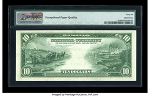 image for: Fr. 817 $10 1915 Federal Reserve Bank Note PMG Gem Uncirculated 66 EPQ....