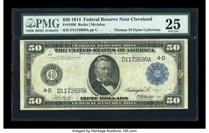 image for: Fr. 1036 $50 1914 Federal Reserve Note PMG Very Fine 25....