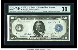 image for: Fr. 1044 $50 1914 Federal Reserve Note PMG Very Fine 30....