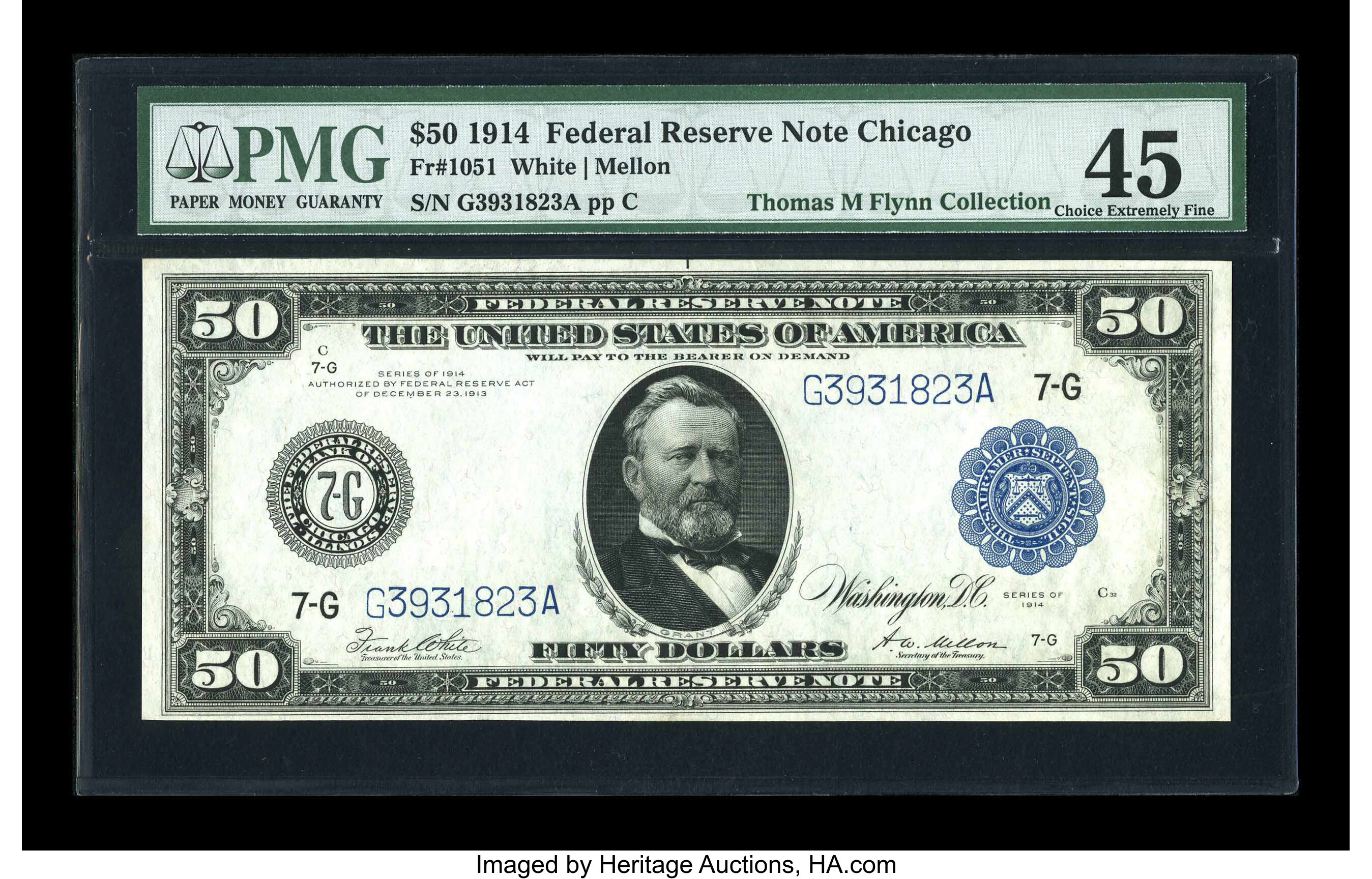 image for: Fr. 1051 $50 1914 Federal Reserve Note PMG Choice Extremely Fine 45....