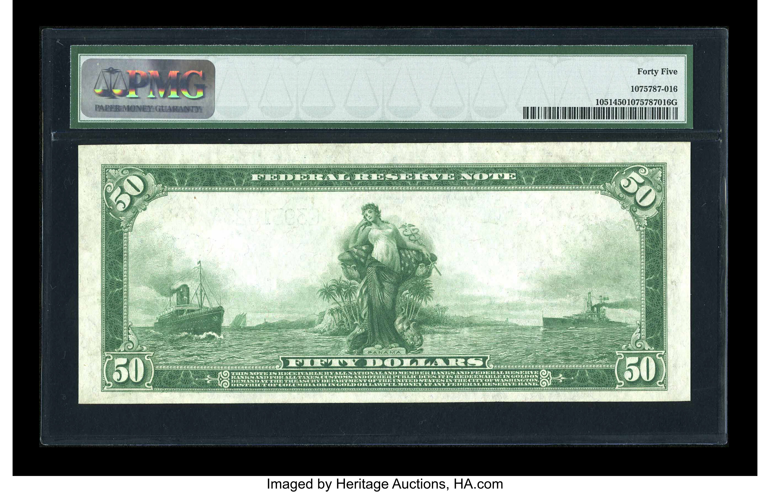 image for: Fr. 1051 $50 1914 Federal Reserve Note PMG Choice Extremely Fine 45....
