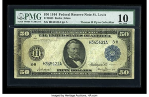 image for: Fr. 1053 $50 1914 Federal Reserve Note PMG Very Good 10....