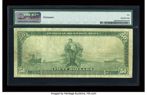 image for: Fr. 1053 $50 1914 Federal Reserve Note PMG Very Good 10....