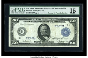 image for: Fr. 1056 $50 1914 Federal Reserve Note PMG Choice Fine 15....