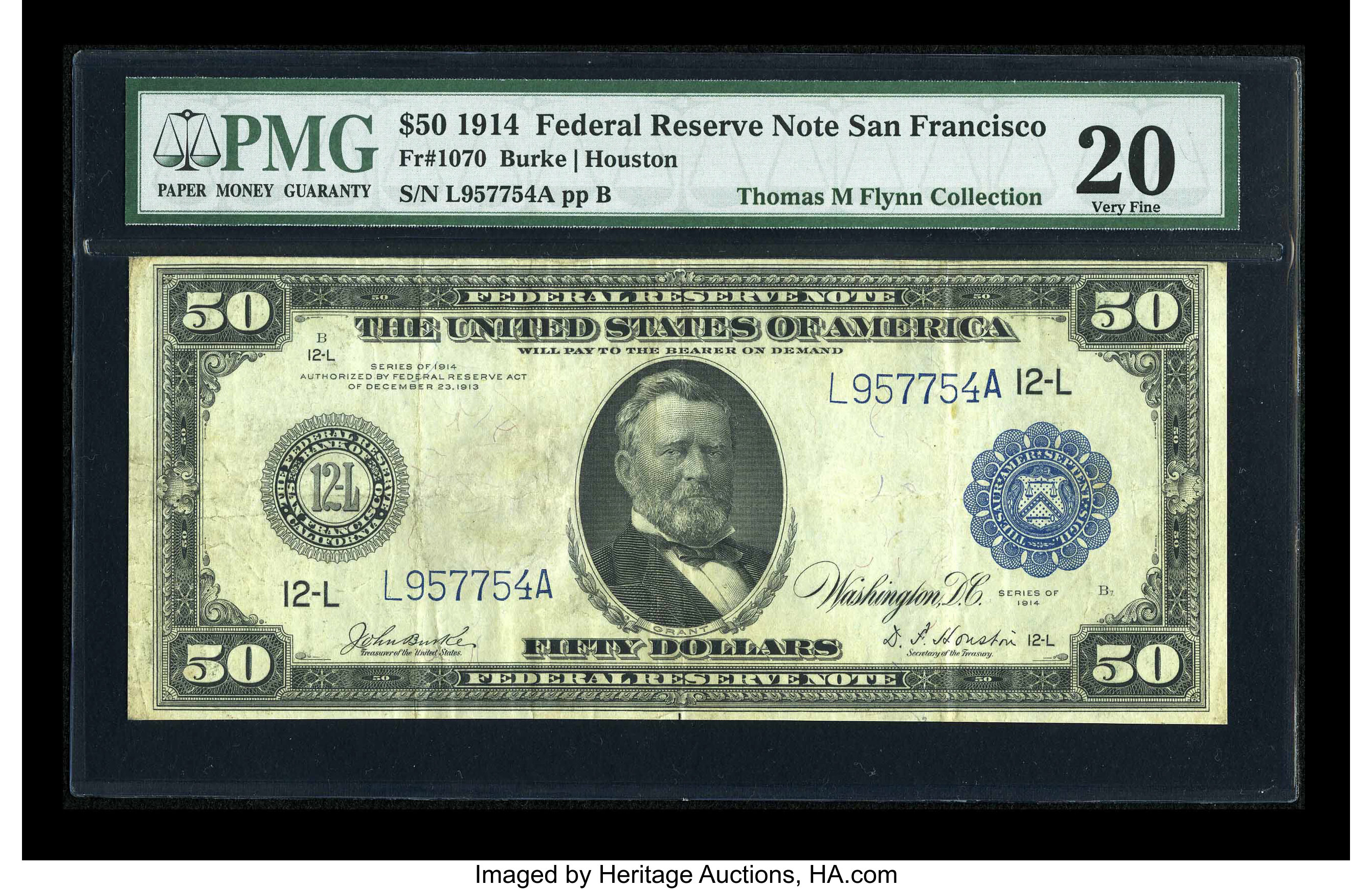 image for: Fr. 1070 $50 1914 Federal Reserve Note PMG Very Fine 20....