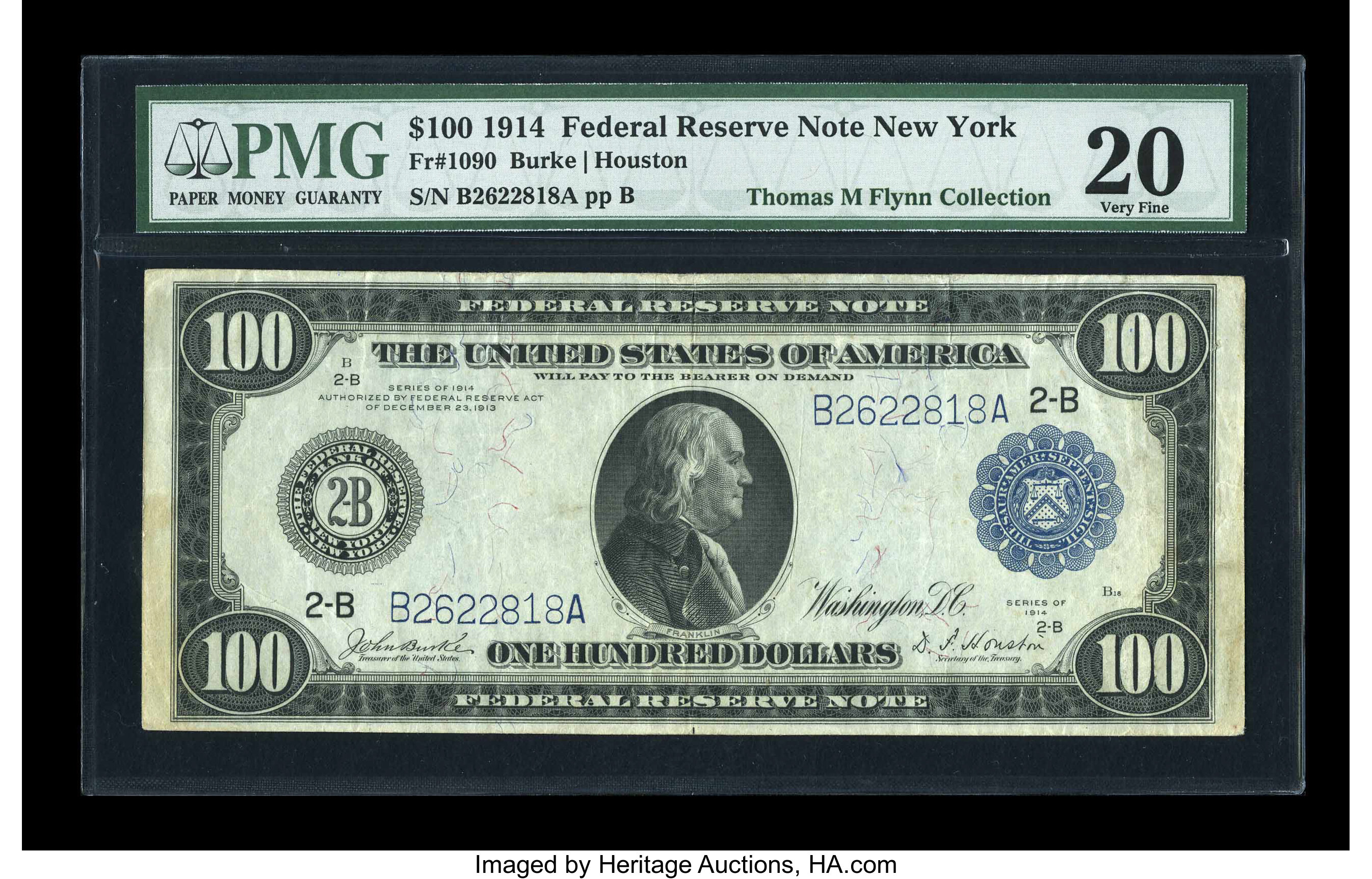 image for: Fr. 1090 $100 1914 Federal Reserve Note PMG Very Fine 20....