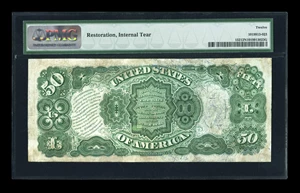 image for: Fr. 152 $50 1874 Legal Tender PMG Fine 12 Net....