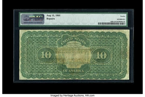 image for: Fr. 190b $10 1864 Compound Interest Treasury Note PMG Fine 12 NET....