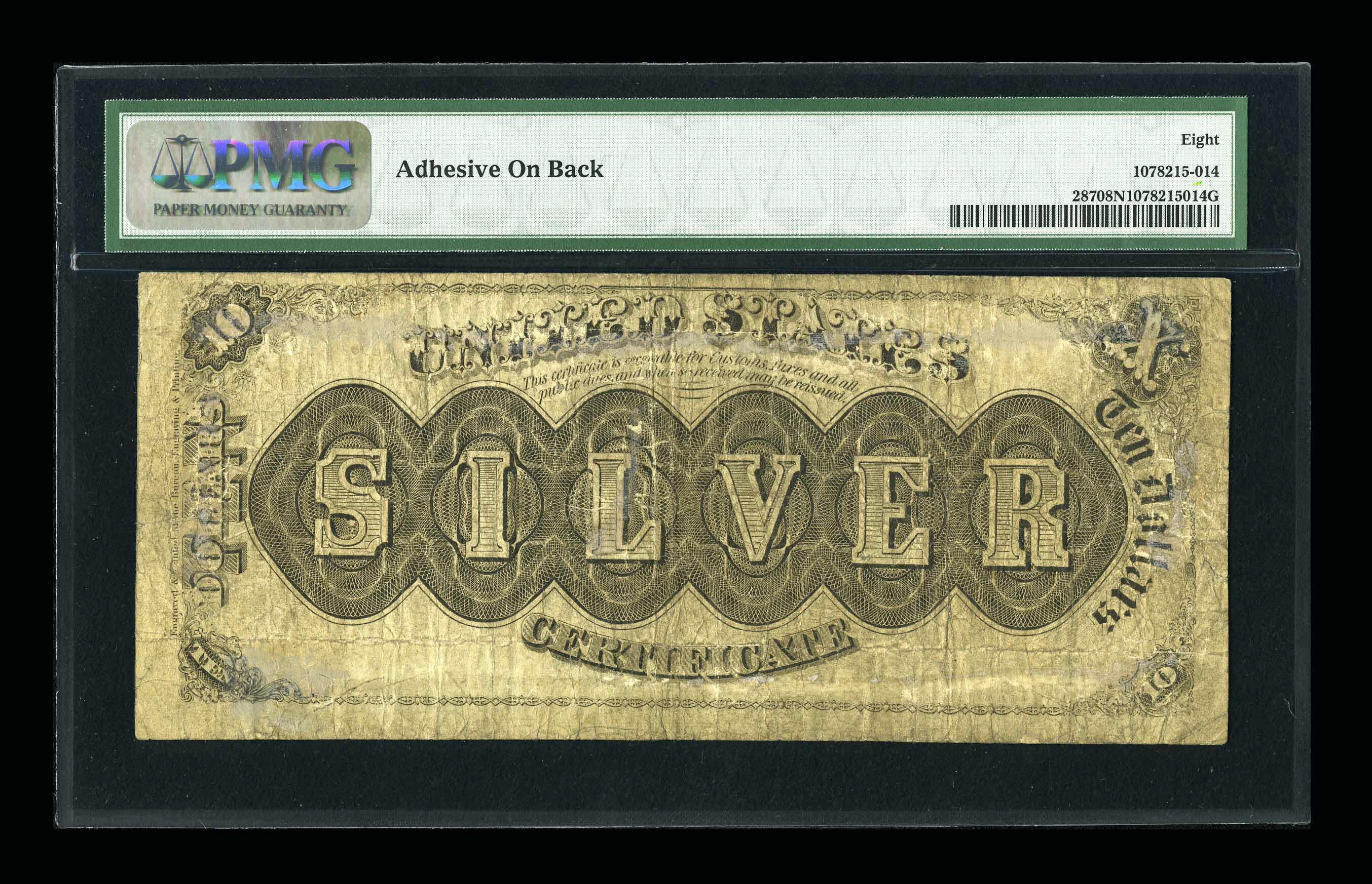 image for: Fr. 287 $10 1880 Silver Certificate PMG Very Good 8 NET....