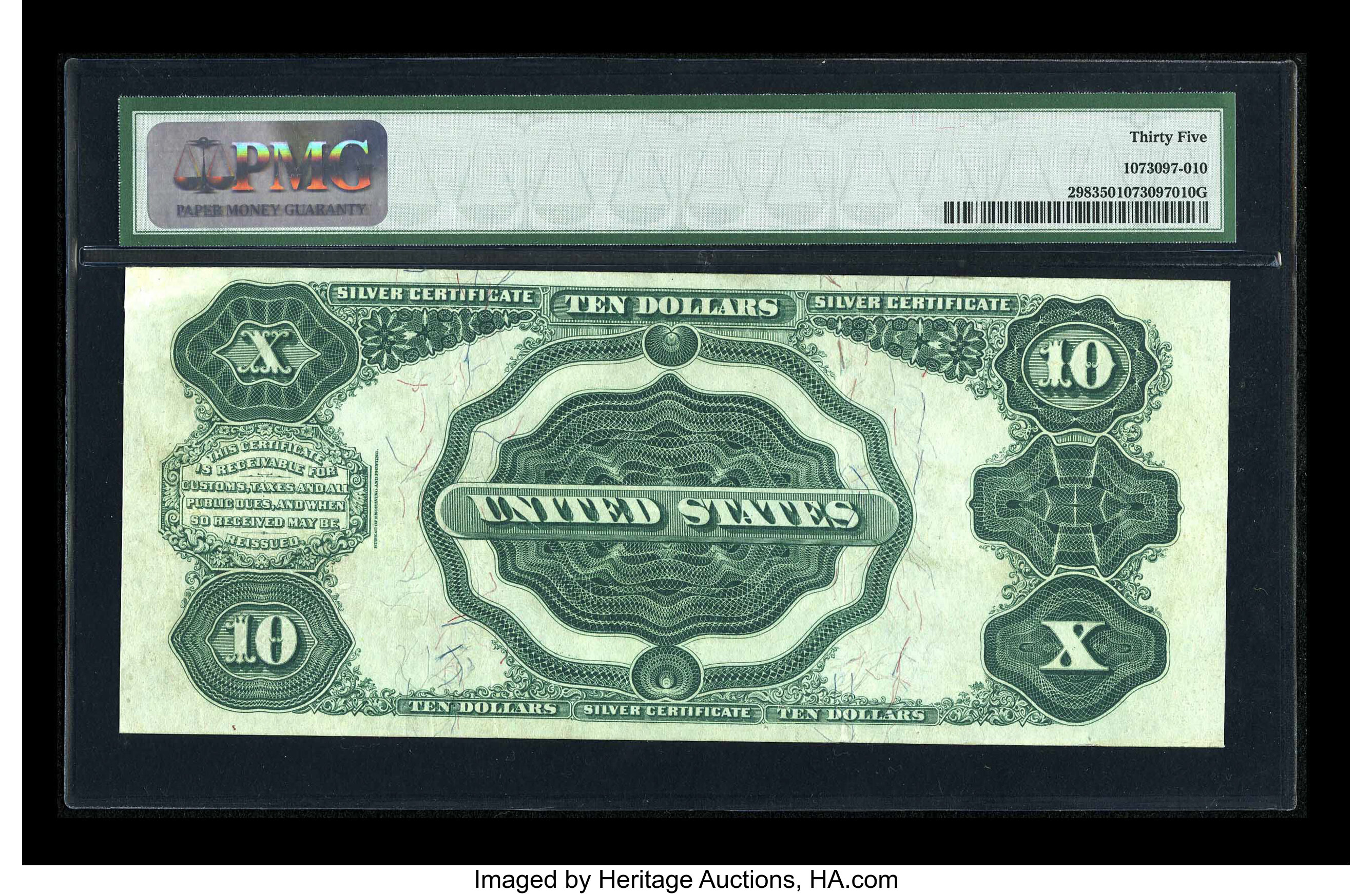 image for: Fr. 298 $10 1891 Silver Certificate PMG Choice Very Fine 35....