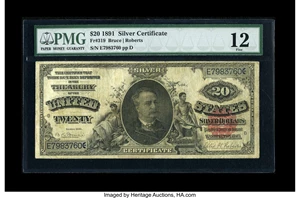 image for: Fr. 319 $20 1891 Silver Certificate PMG Fine 12....