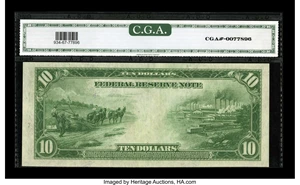 image for: Fr. 934 $10 1914 Federal Reserve Note CGA Gem Uncirculated 67....