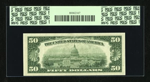 image for: Fr. 2112-B $50 1950E Federal Reserve Note. PCGS Very Choice New 64PPQ....