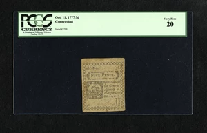 image for: Connecticut October 11, 1777 5d Uncancelled PCGS Very Fine 20....