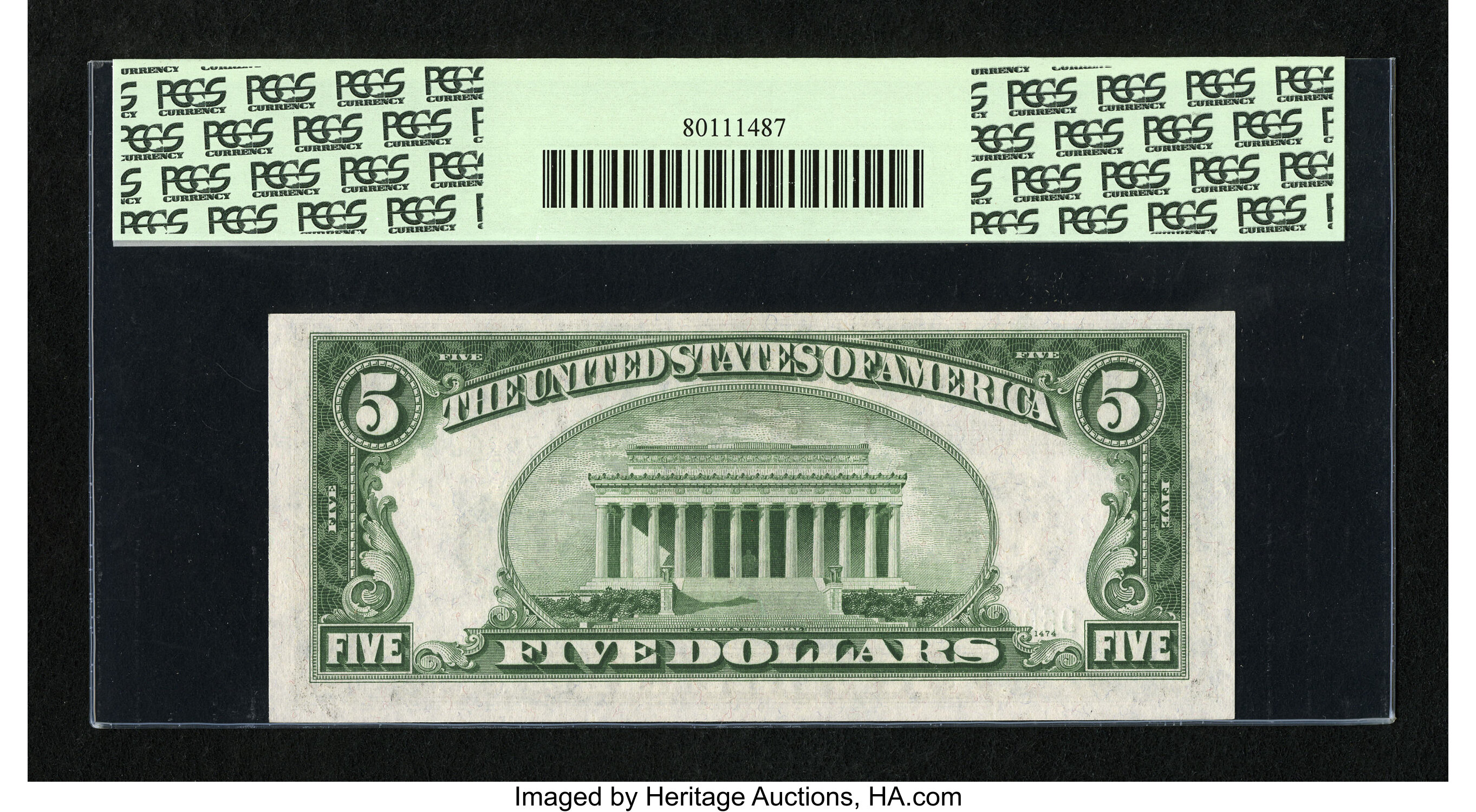 image for: Fr. 1958-D $5 1934B Federal Reserve Note. PCGS Choice New 63PPQ....