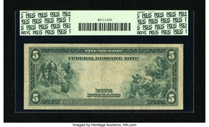 image for: Fr. 850 $5 1914 Federal Reserve Note PCGS Fine 15....