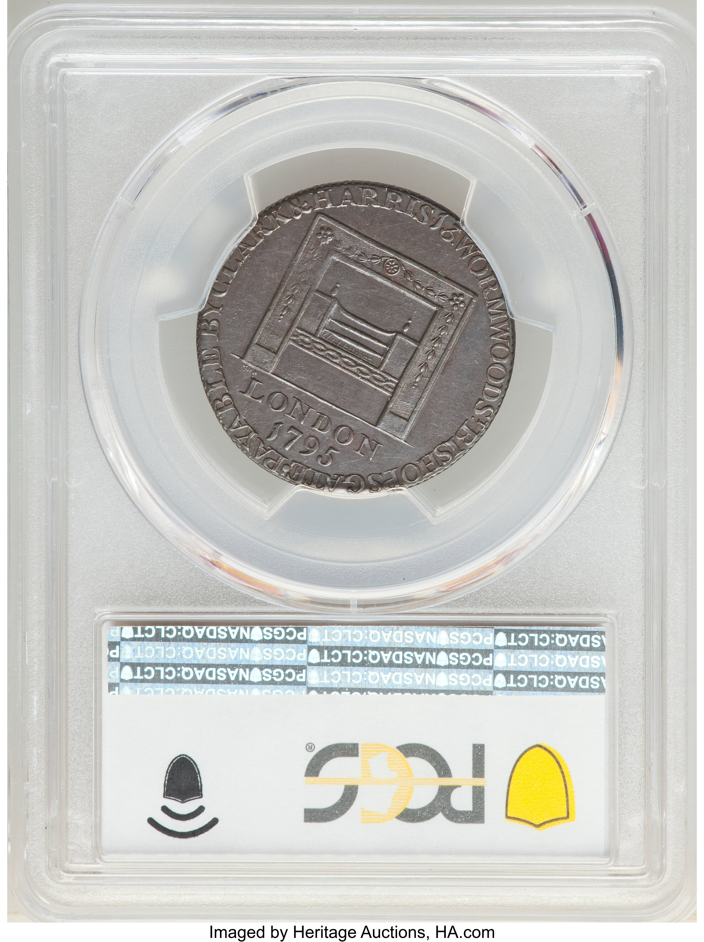 image for: 1795 1/2 P Washington Grate Halfpenny, Large Buttons, Lettered Edge AU58 PCGS. PCGS Population: (5/15 and 0/0+). NGC Census...