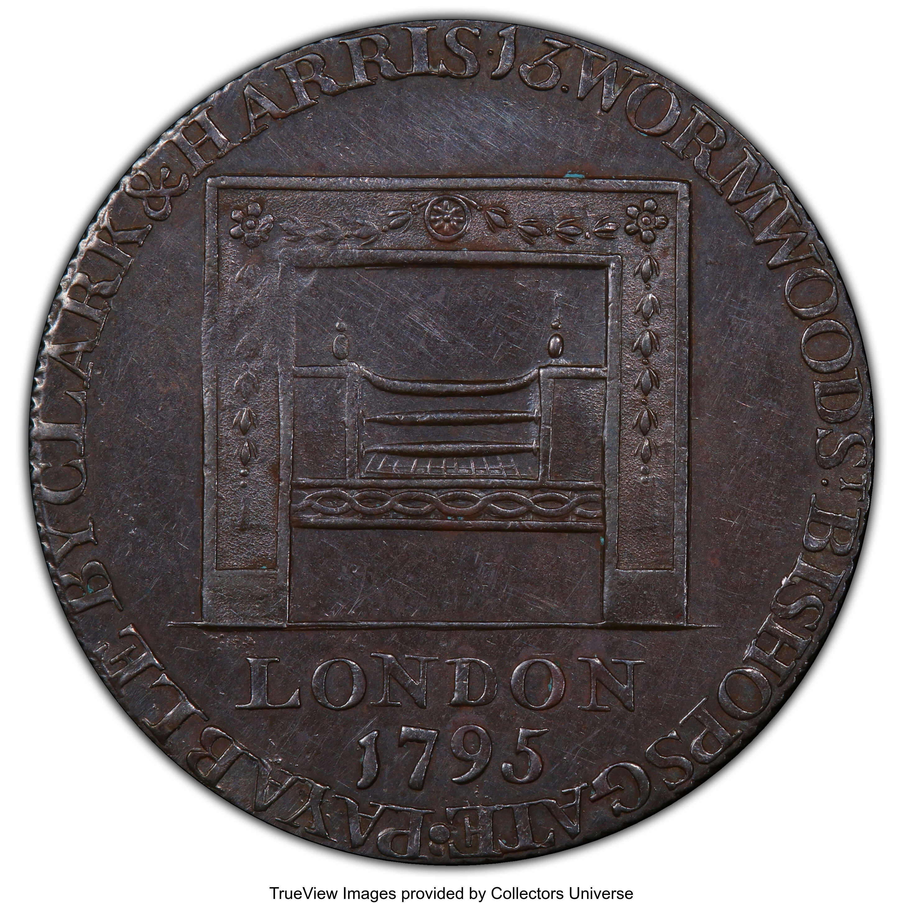 image for: 1795 1/2 P Washington Grate Halfpenny, Large Buttons, Lettered Edge AU58 PCGS. PCGS Population: (5/15 and 0/0+). NGC Census...