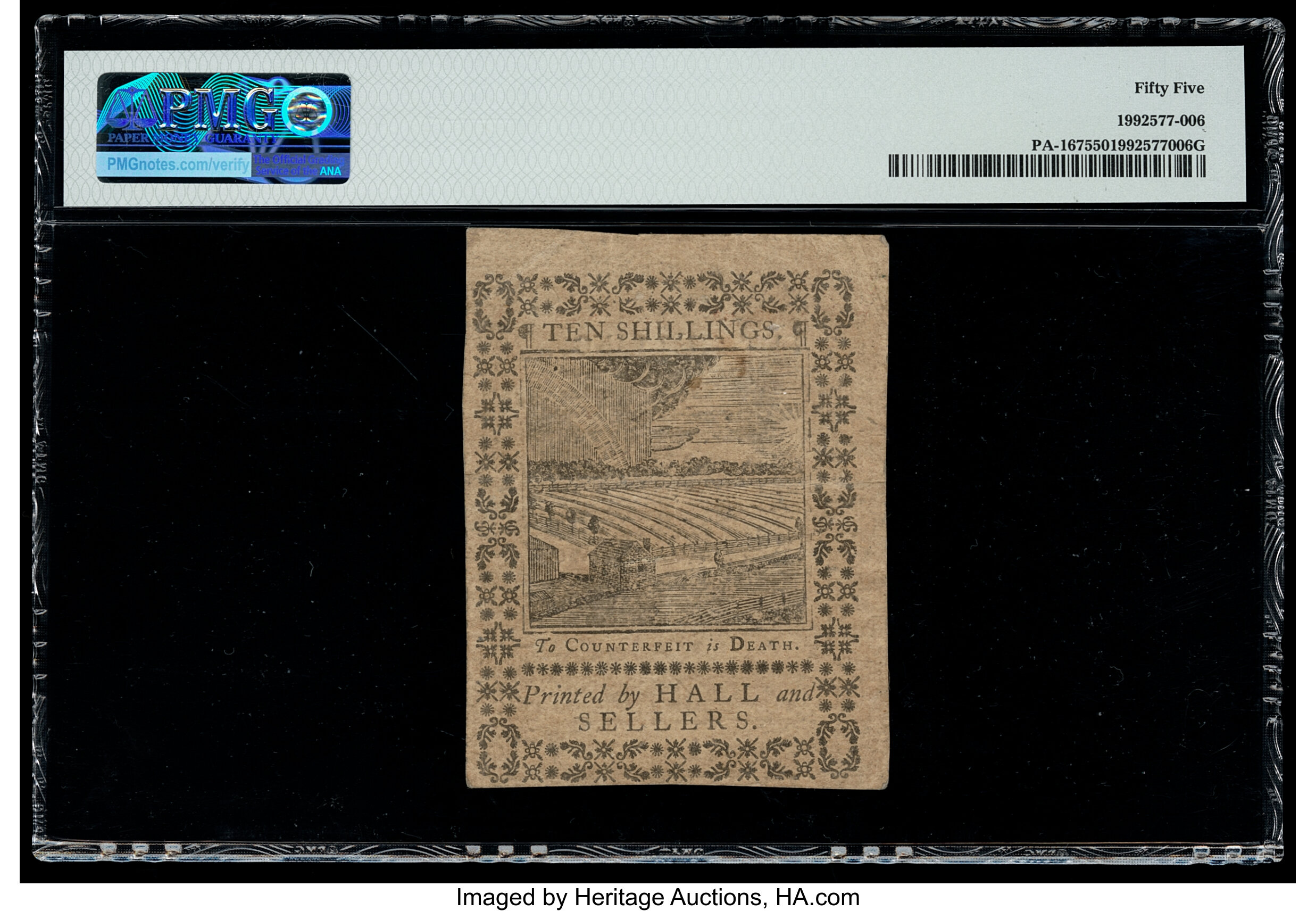 image for: Pennsylvania October 1, 1773 10s PMG About Uncirculated 55....