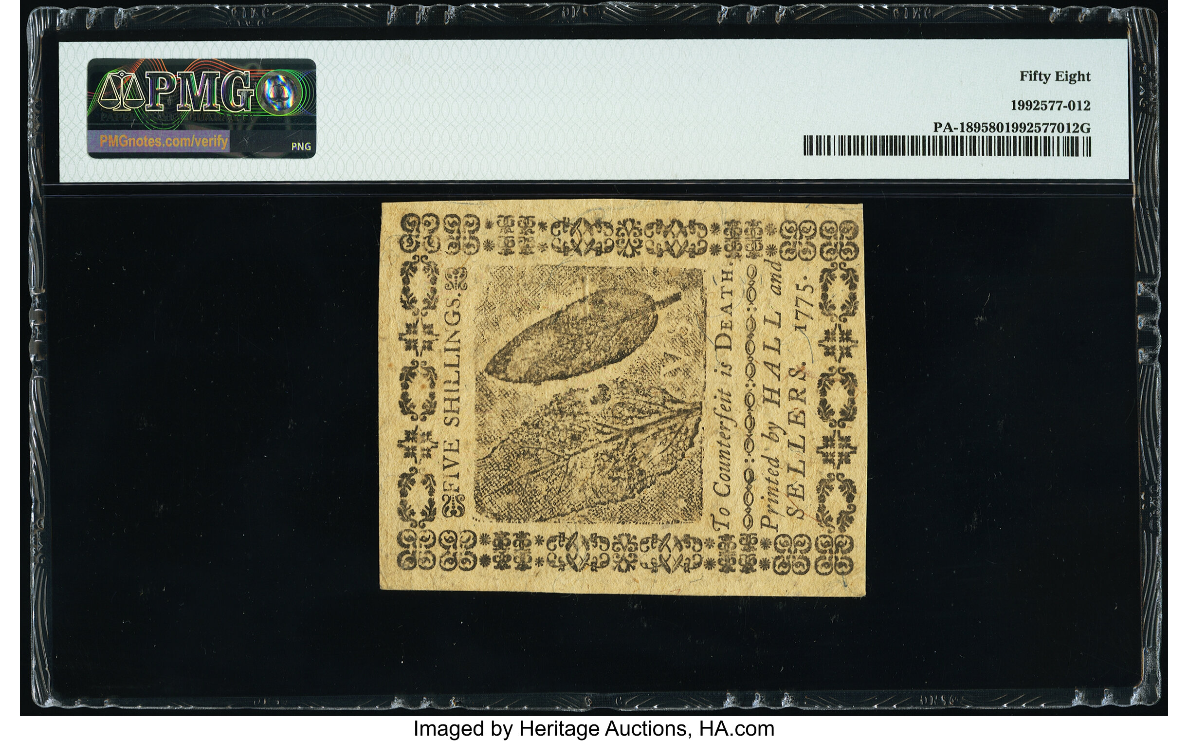 image for: Pennsylvania October 25, 1775 5s PMG Choice About Unc 58....